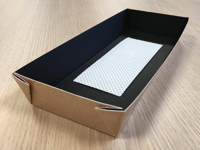 Test met leakproof schaaltjes voorzien van meat pads