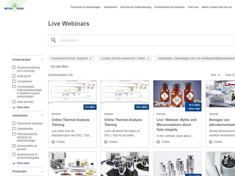Gratis live webinars Mettler Toledo voor foodfabrikanten